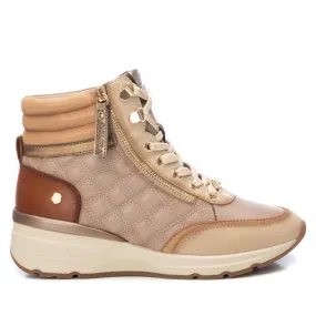 No Friction Easy To Clean Women's Carmela Collection Leather Sneaker Booties In Beige