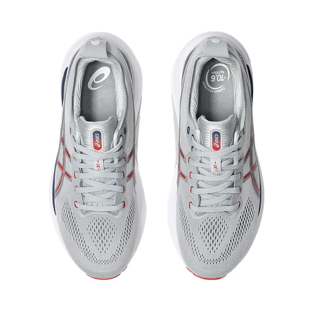 Asics Men's Gel-Kayano 31 Sneaker in Piedmont Grey/Fiery Red Current Step