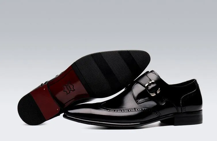 L'ultimo - Brogue Monkstrap Red Bottom Leather Shoes For men Event View