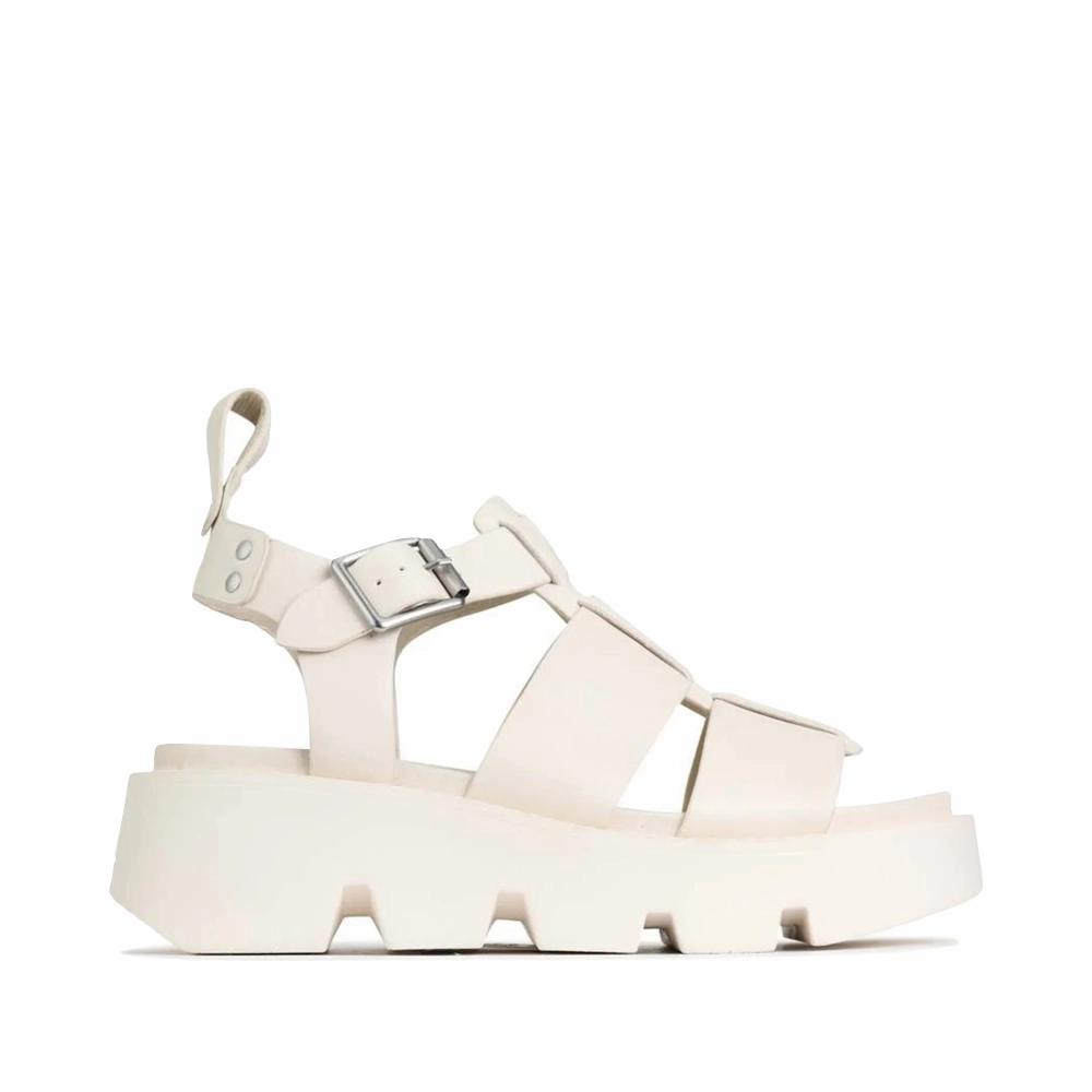 Everywhere Use Tidy Fit EOS Women's Kailan Leather Fisherman Platform Sandal in Bone