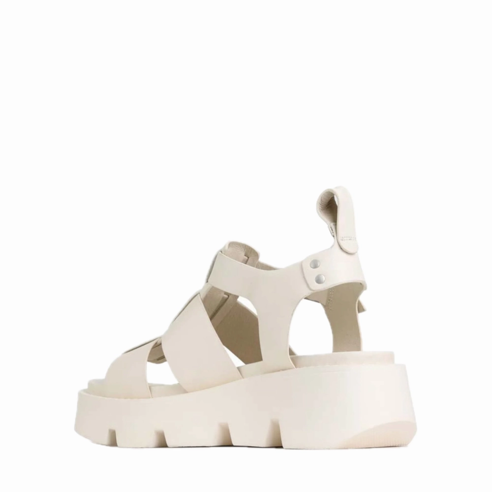 Walk in Style EOS Women's Kailan Leather Fisherman Platform Sandal in Bone