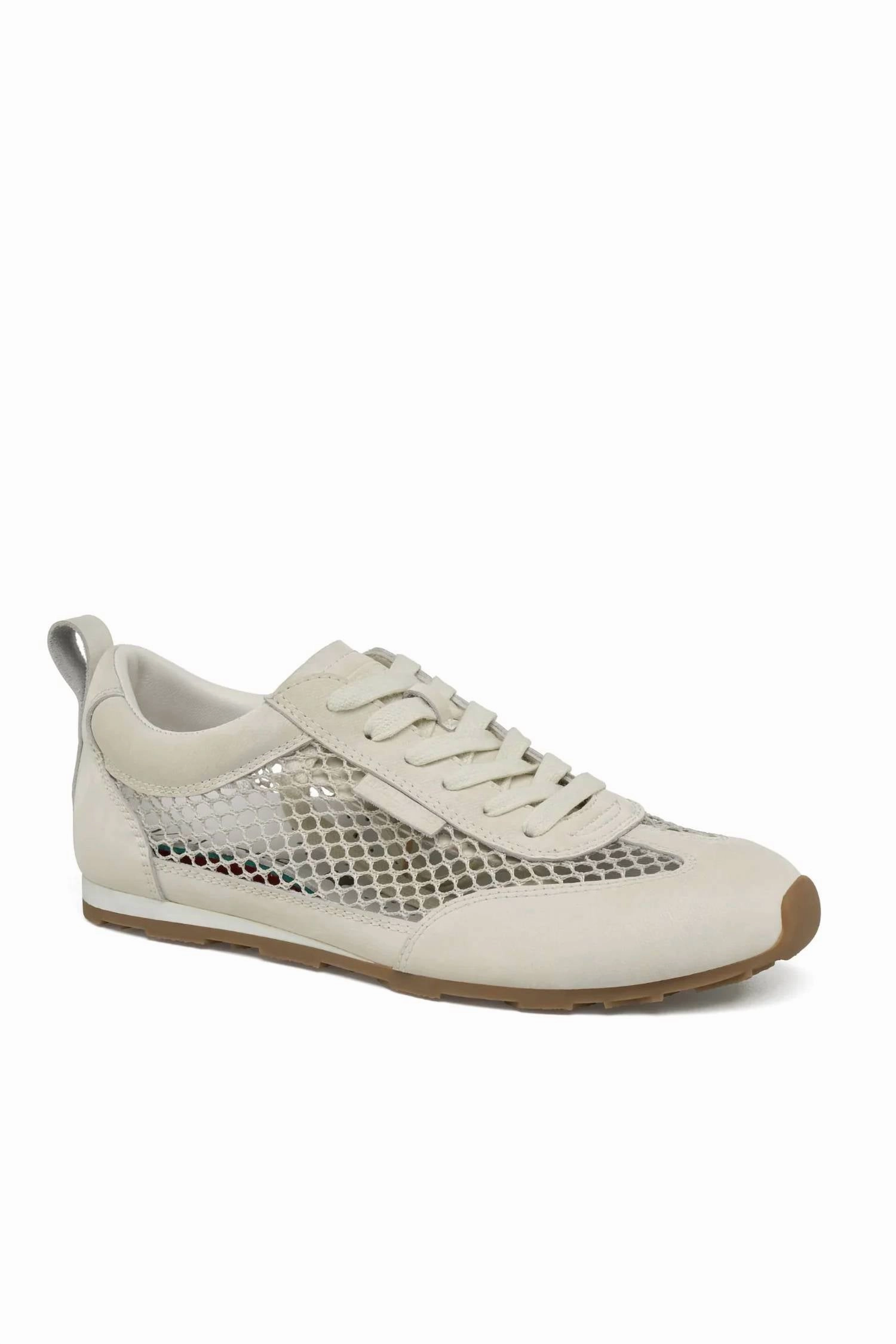 Lightweight Construction Women's Penny Sneaker In Off White Leather/mesh
