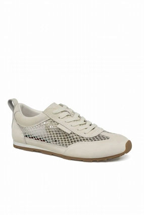 Women's Penny Sneaker In Off White Leather/mesh Heat Sealed Layers Light Pace