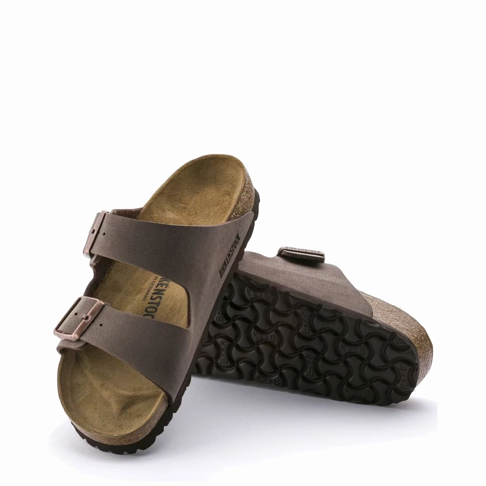 Soft White Punch Step Birkenstock Arizona Birkibuc Sandal in Mocha