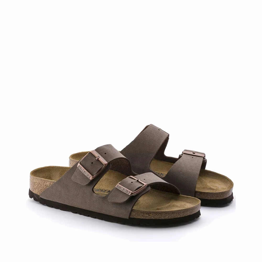 Birkenstock Arizona Birkibuc Sandal in Mocha Flexible Material
