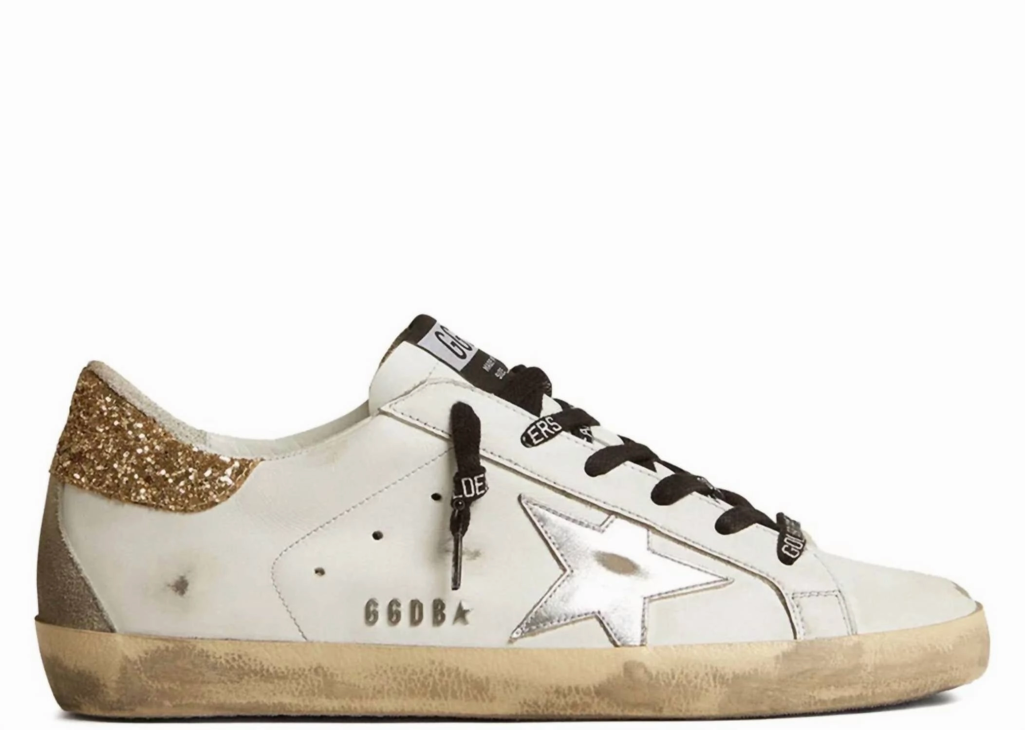 Urban Jungle Women's Super-Star Low Top Sneaker In White/ Silver/ Gold