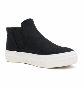 Women's Woods Slip-On High Top Sneaker In Black Casual Edge Balanced Sole
