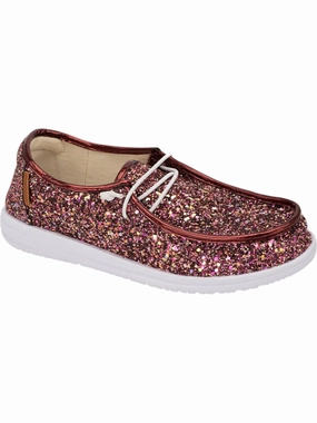 Adaptive Flex Technology Arch Technology Women's Glitter Kayak Shoes In Mixed Berry