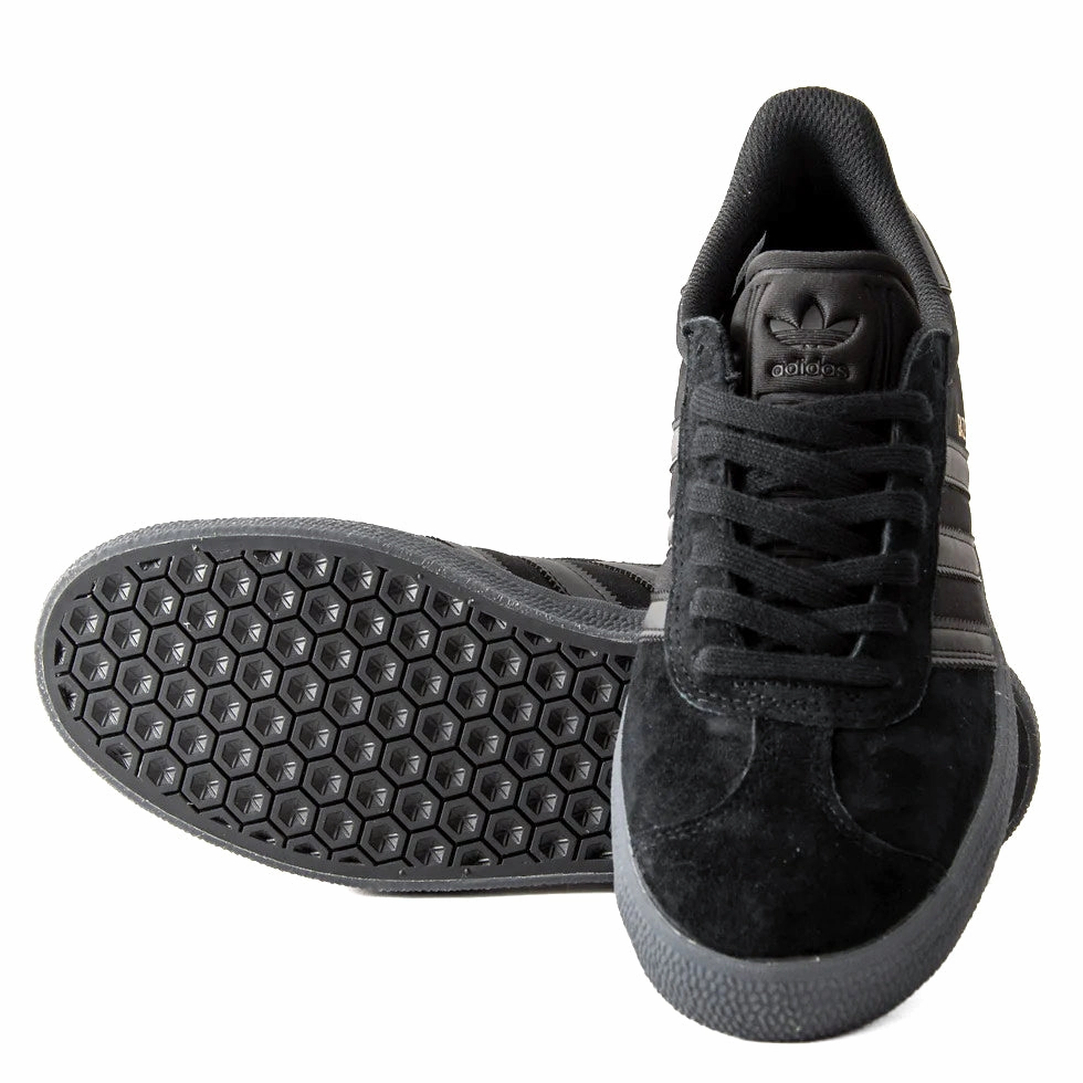 weekend run shoes Micro Grip Tread Pods Adidas - Gazelle ADV (Black/Black/Gold) *SALE