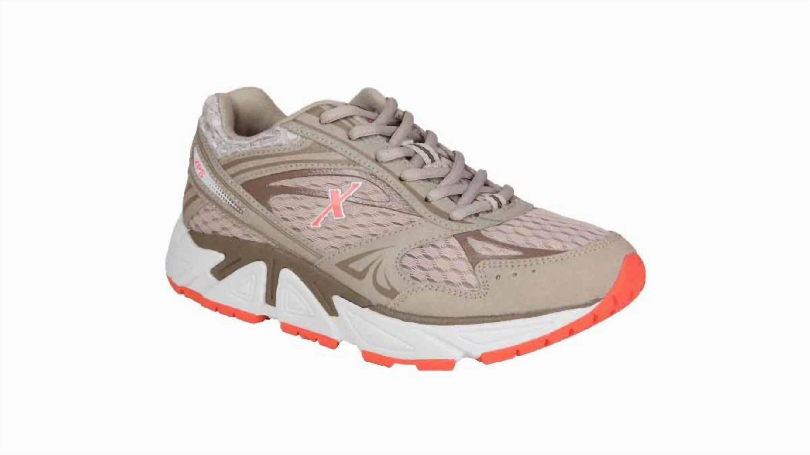 Ladies Genesis Extra Wide Sneakers In Grey/salmon Luxurious Feel Timeless Chic