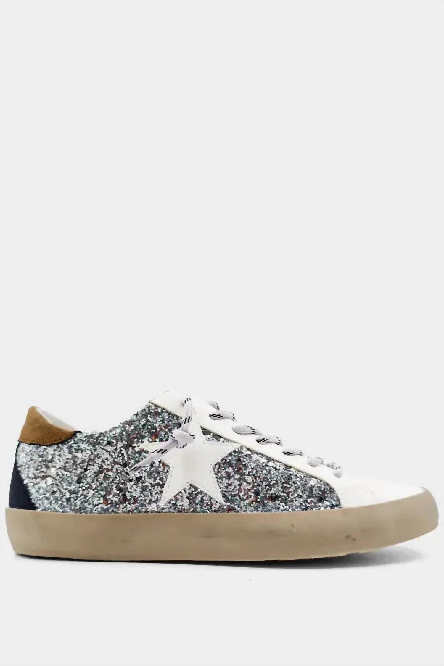 Calm Texture Impact Softness Women's Paula Sneakers In Silver Sparkle