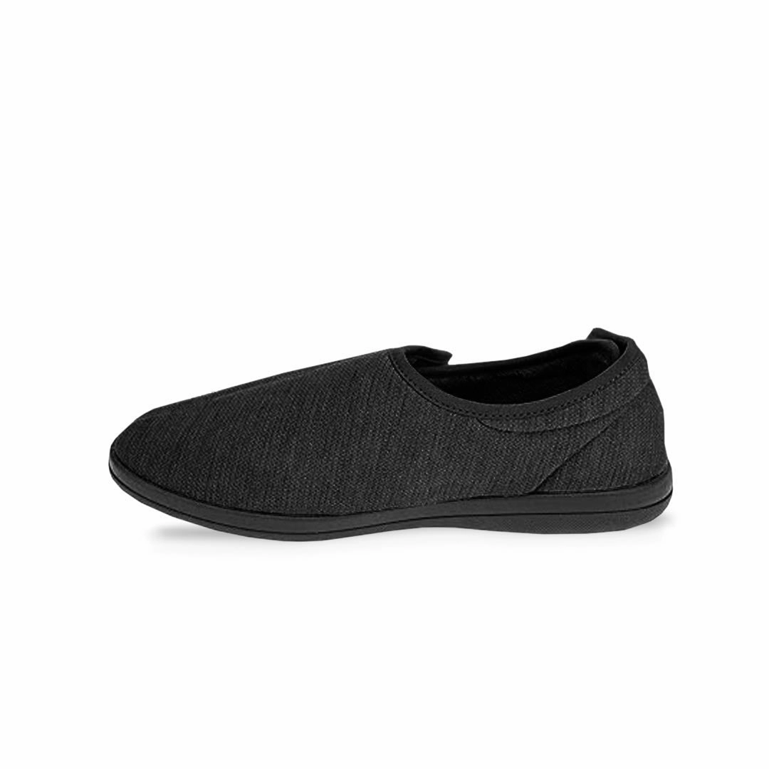 United Supply Co - Men's Plain Velcro Slippers (SMF4931BUS BLK) Seamless 3D Knit