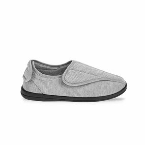 United Supply Co - Men's Plain Velcro Slippers (SMF4931BUS GRY) Bonded Seam Construction Sock Liner Tech