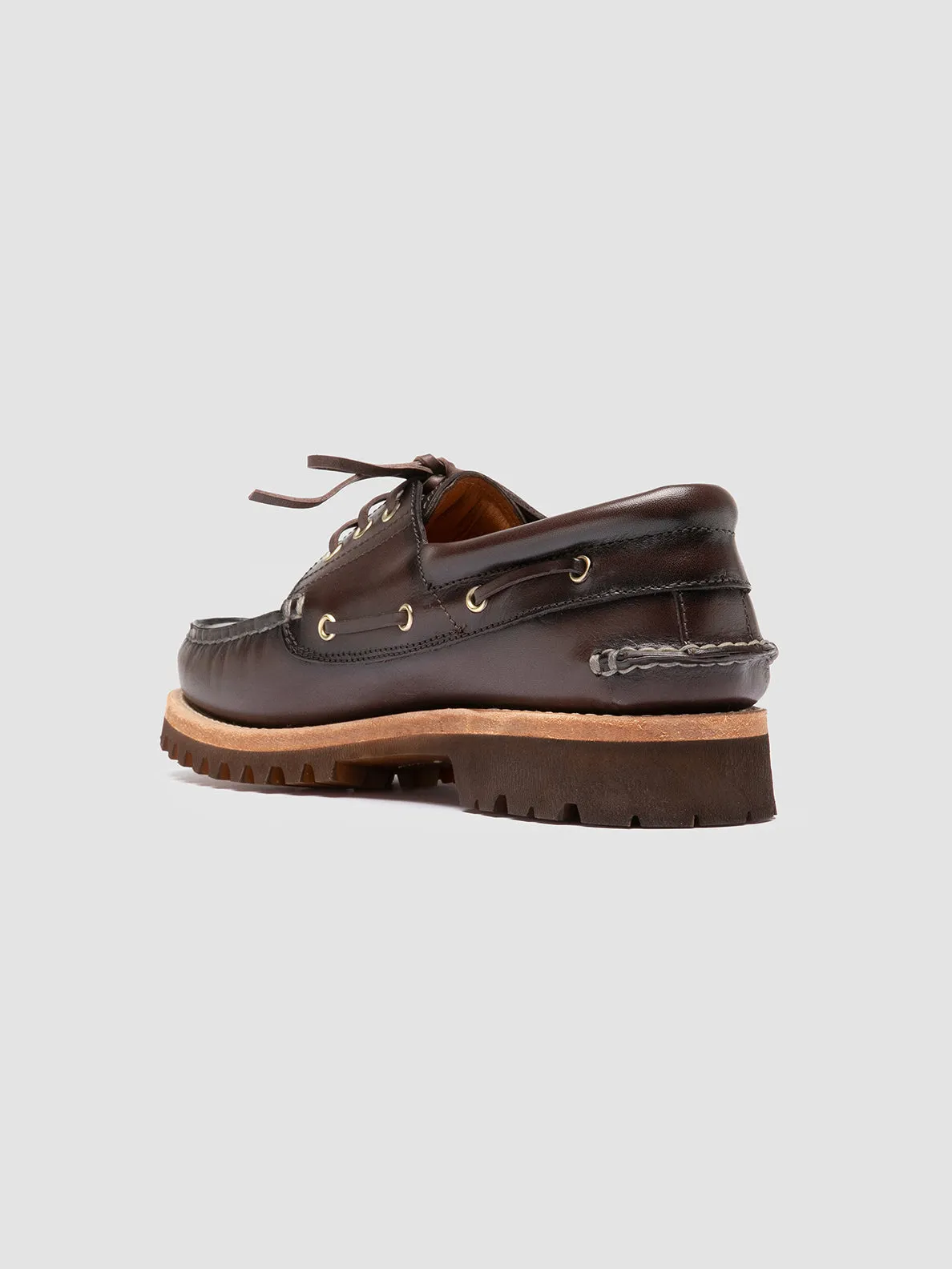 HERITAGE FLEXI 001 - Brown Leather Boat Shoes Fresh Walk