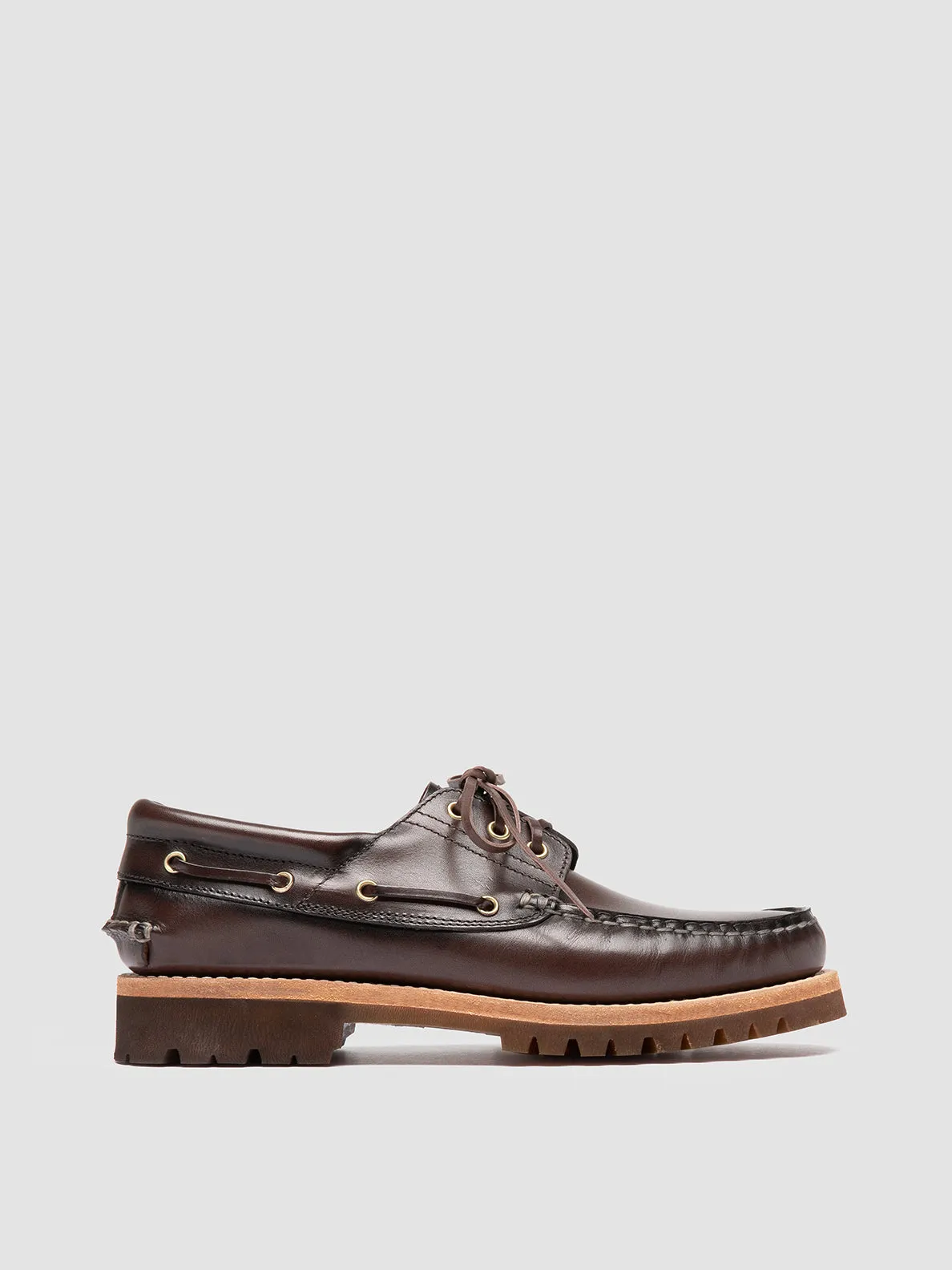 Lightweight Fit HERITAGE FLEXI 001 - Brown Leather Boat Shoes