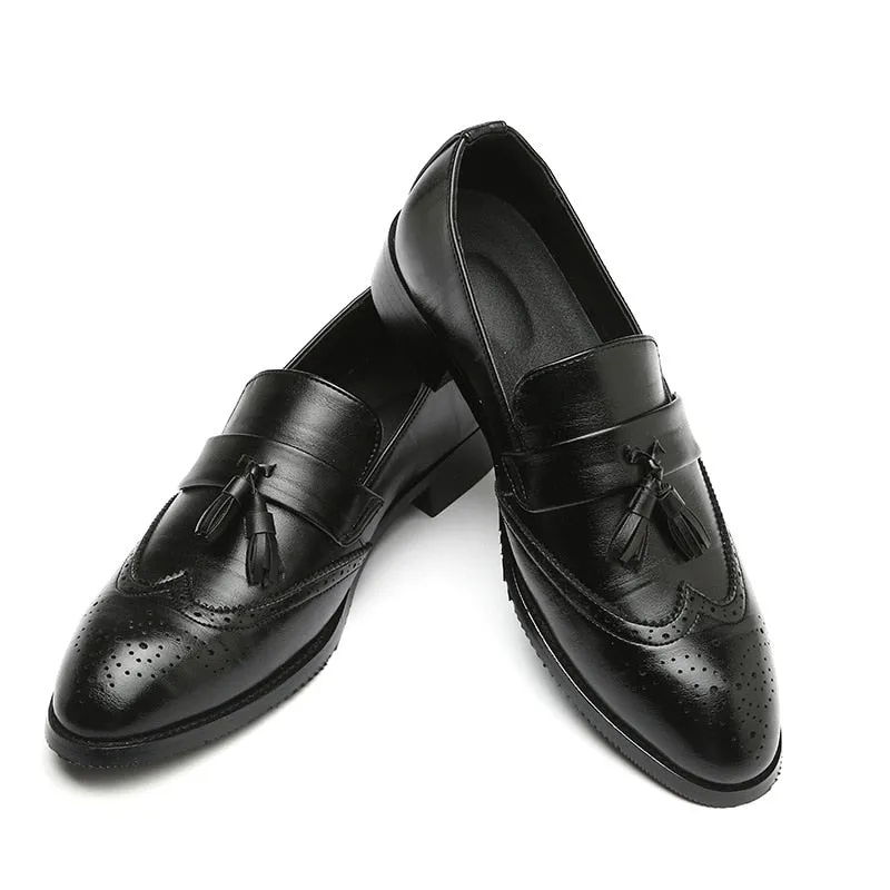 Fresh Pace The T93 - Classic Wingtip brogue Leather Tassel Loafers For Men