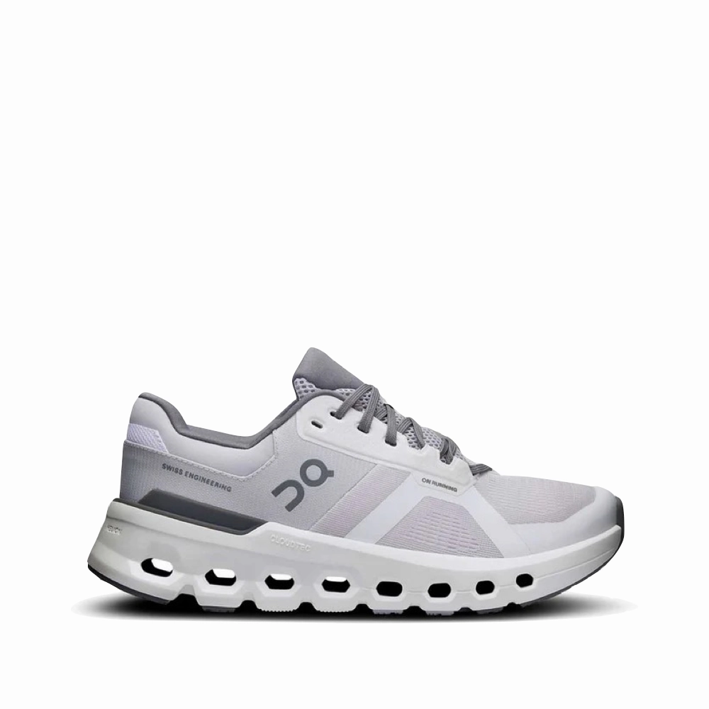 On Women's Cloudrunner 2 Sneaker in Frost/White Foot Softness