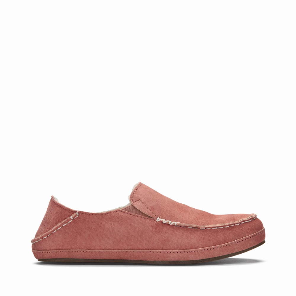 Casual Days Classic Touch OluKai Women's Nohea Shearling Lined Slipper in Castlerock Mauve