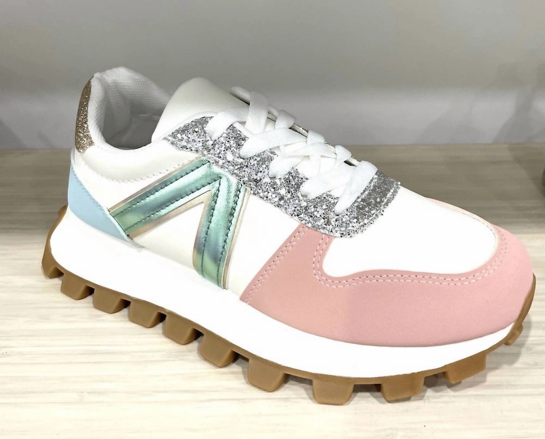 Zero Noise Women's Glitter Sneakers In Cream Multi