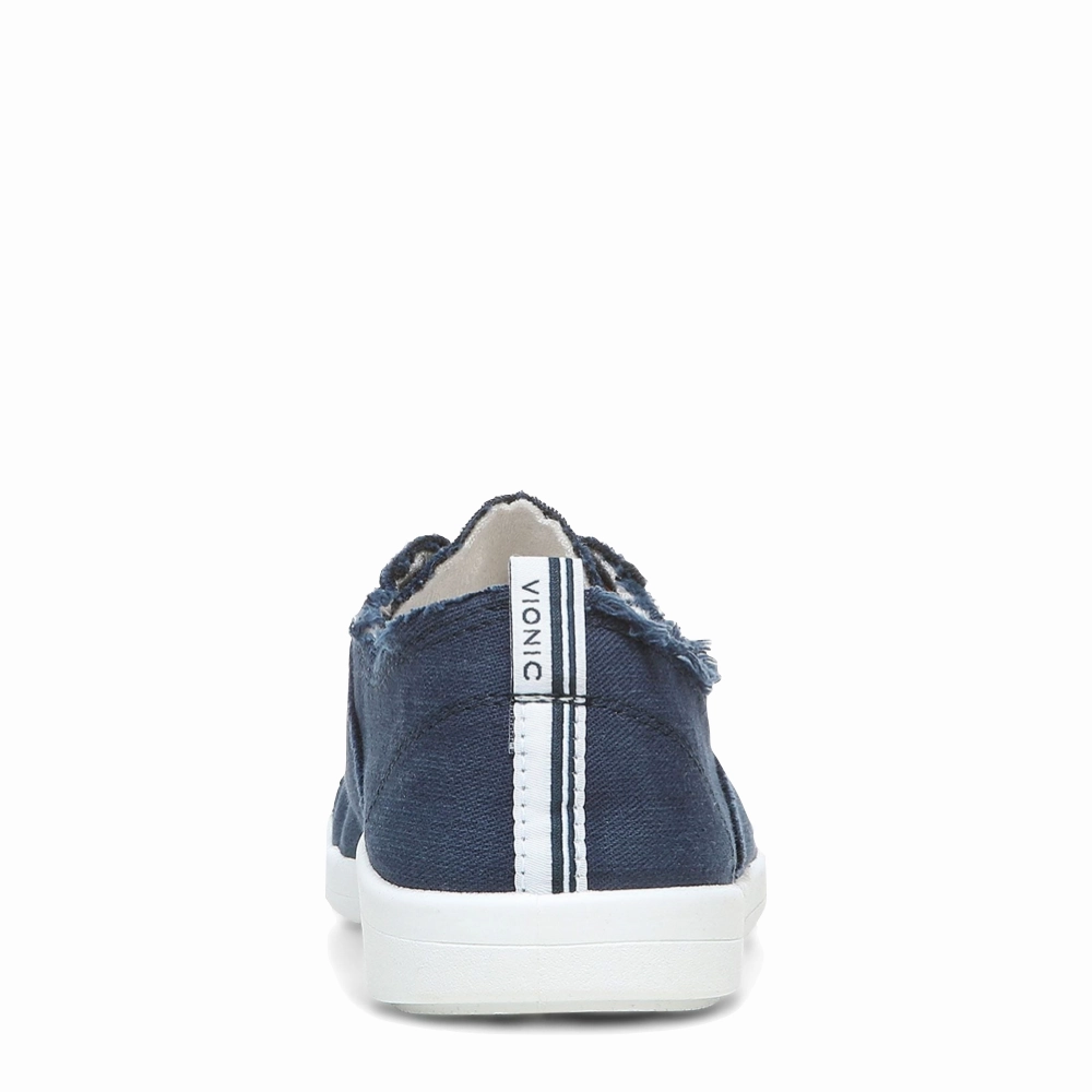Vionic Women's Pismo Canvas Sneaker in Navy Rubber Outsole Stylish Fit