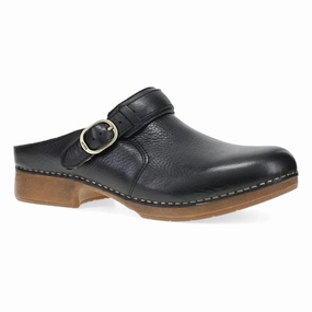 Wear Often Dansko Women's Millie Clog in Black Waxy Milled Leather