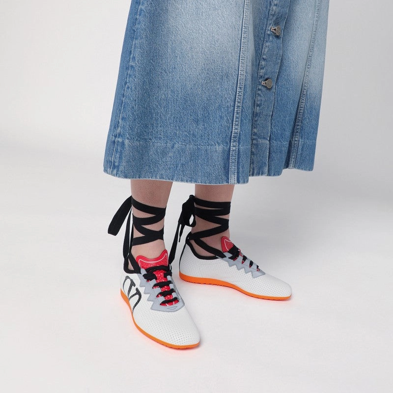 Flexible Use Rubber Tread Valentino Garavani Women's Perforated Nappa Leather Chromathon Sneaker