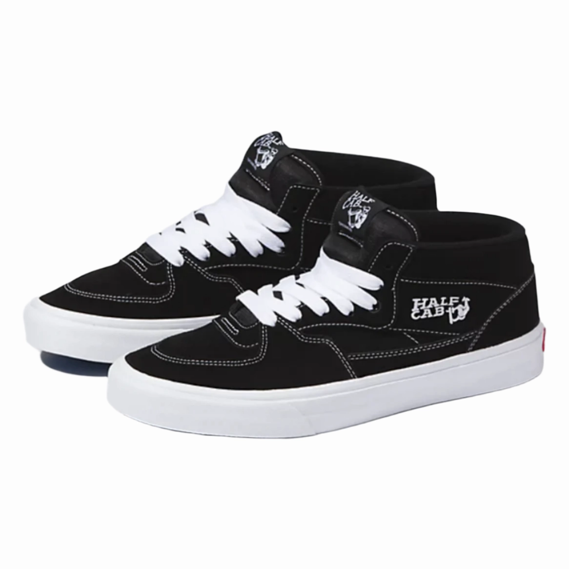 Minimalist Drop Heel medial support shoes Vans - Skate Half Cab (Black/White)