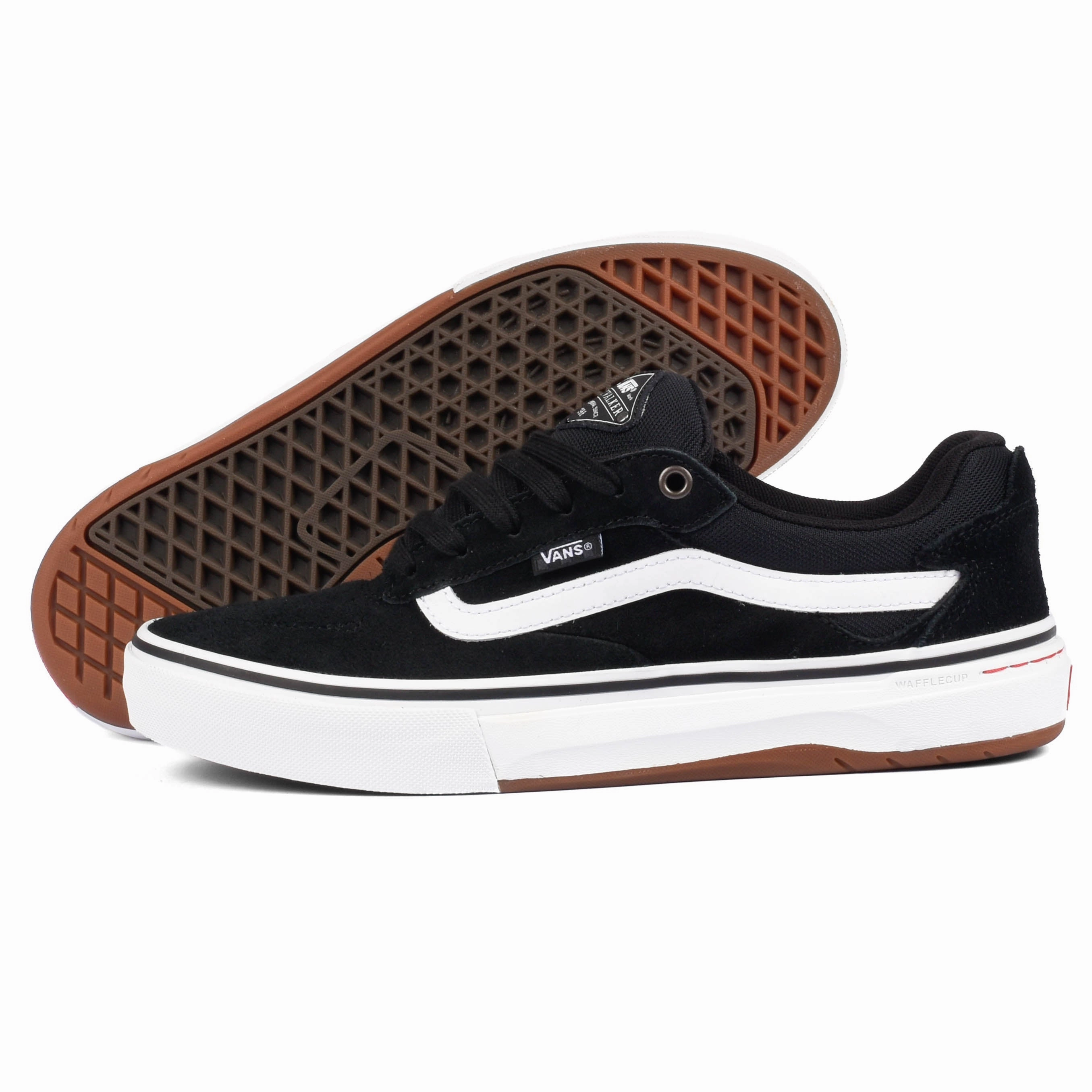 Vans - Skate Kyle Walker Wafflecup (Black/White) slip - on - design shoes adjustable - strap