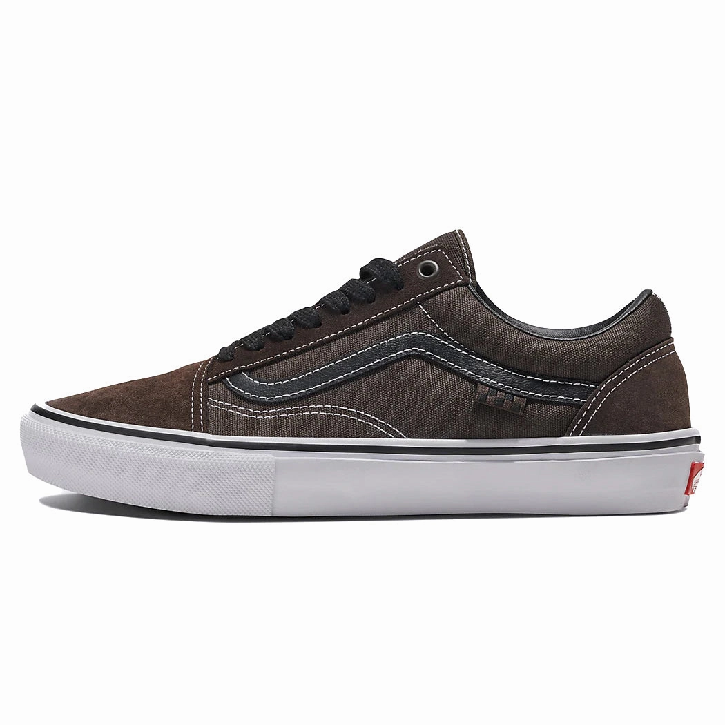 Comfortable Upper Material Vans - Skate Old Skool (Chocolate Brown/White)
