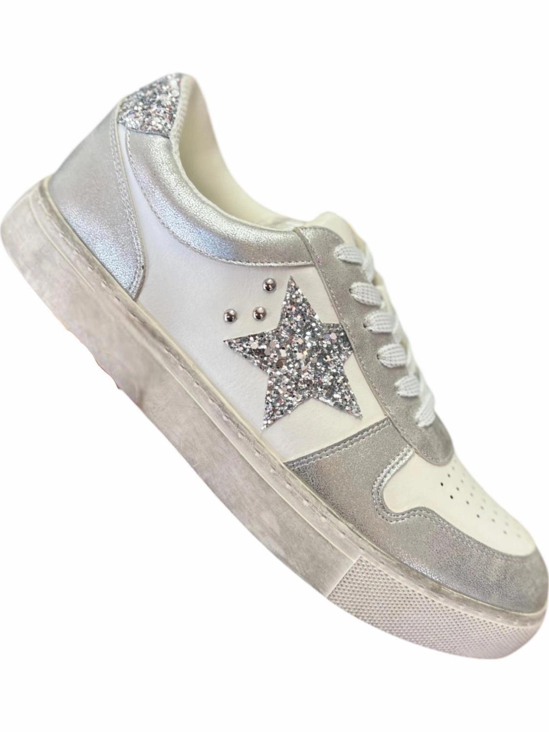Cushioned Footbed Women's Constellation Sneakers In Silver