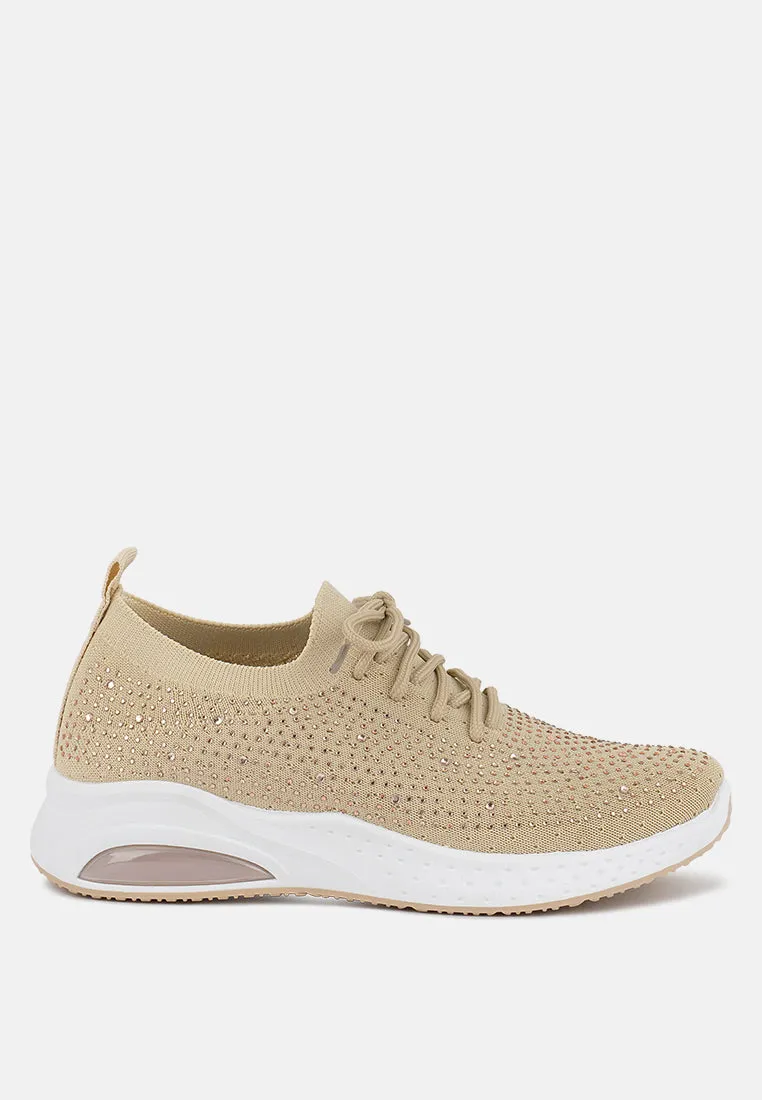 elizha stud embellished lace up sneakers Versatile Look Comfort Walk