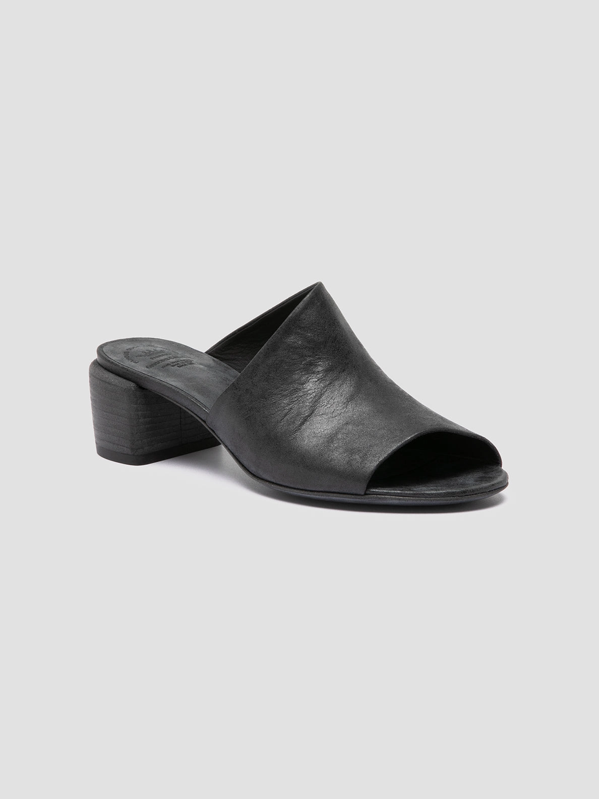 Adjustable Design HADRY 008 - Black Leather Slide Sandals