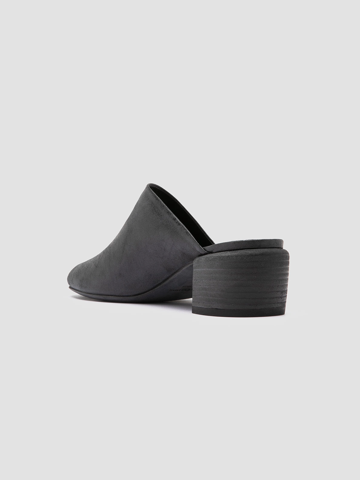 HADRY 008 - Black Leather Slide Sandals Cut Outs