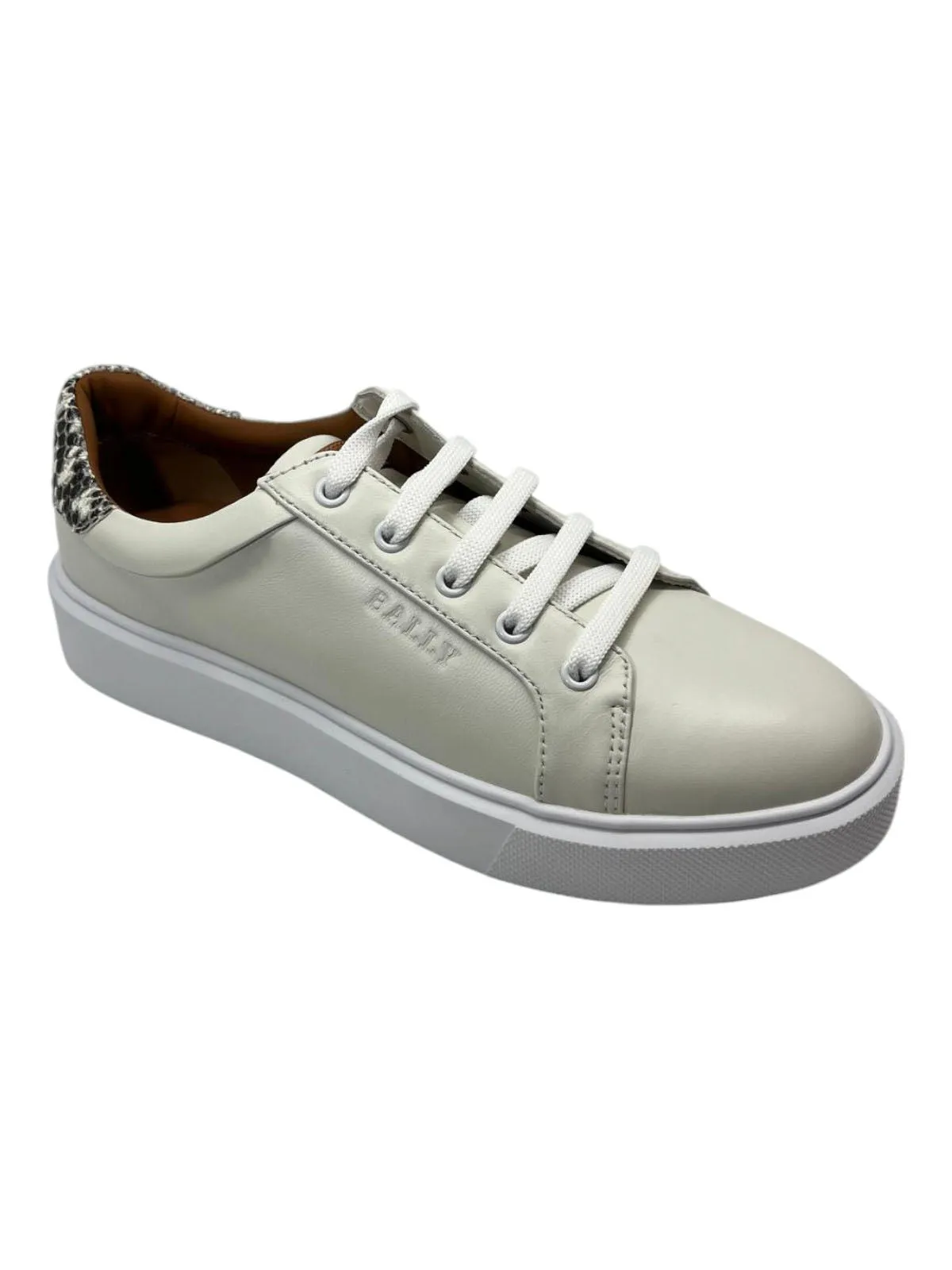Bally Clorys 6234065 Women's White/Roccia Leather Sneakers slim fit
