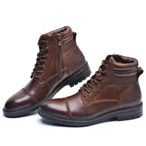 Ufficio 2 - Classic men's leather boots with zipper Heel Pad