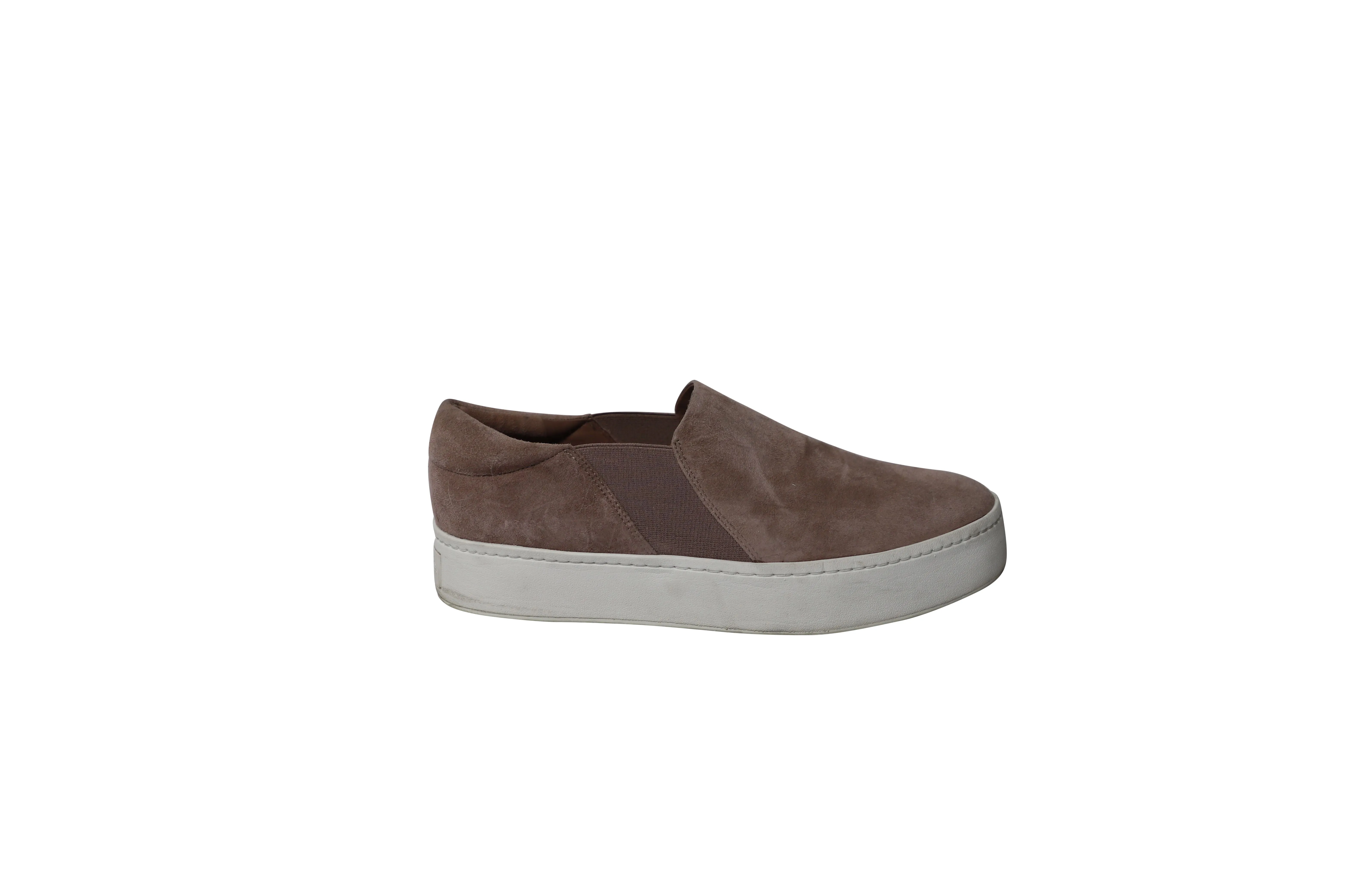 Vince Warren Platform Slip On Sneakers in Beige Suede Step Ease