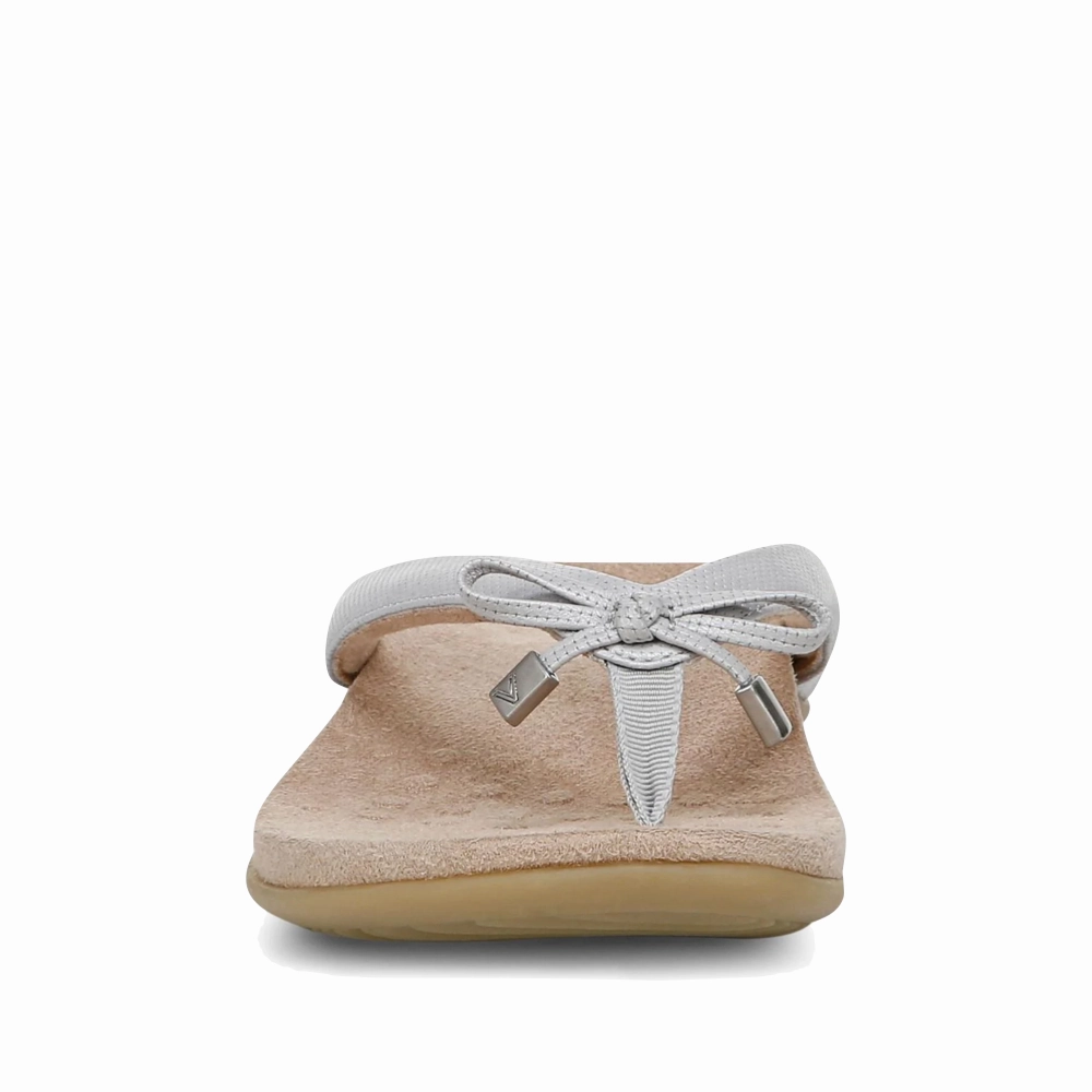 Outdoor Comfort Comfy Outing Vionic Women's Bella II Toe Post Flip Sandal in Vapor Gray