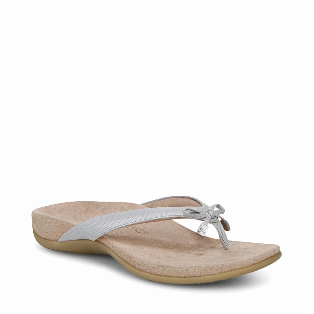 Chic Design Ergo Build Vionic Women's Bella II Toe Post Flip Sandal in Vapor Gray