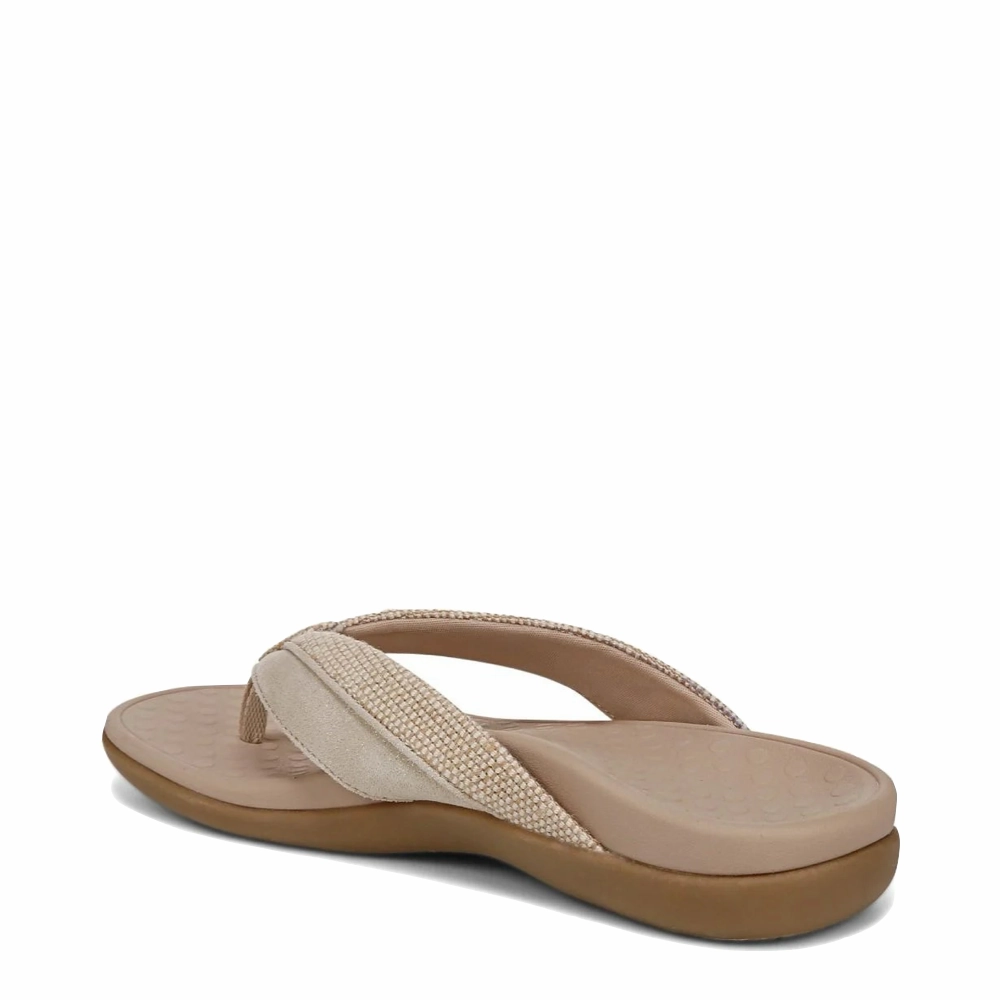 Modern Urban Vionic Women's Shore Toe Post Flip Sandal in Natural Gold