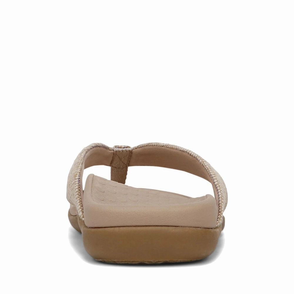Loafers style On The Way Vionic Women's Shore Toe Post Flip Sandal in Natural Gold