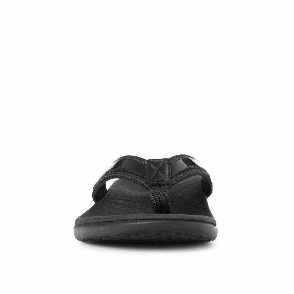 Vionic Women's Tide II Flip Sandal in Black Jump Step Lightweight Frame