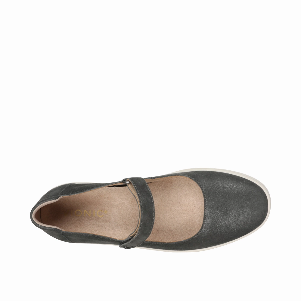 Vionic Women's Uptown Mary Jane Shoe in Polluted Silver Versatile Footwear