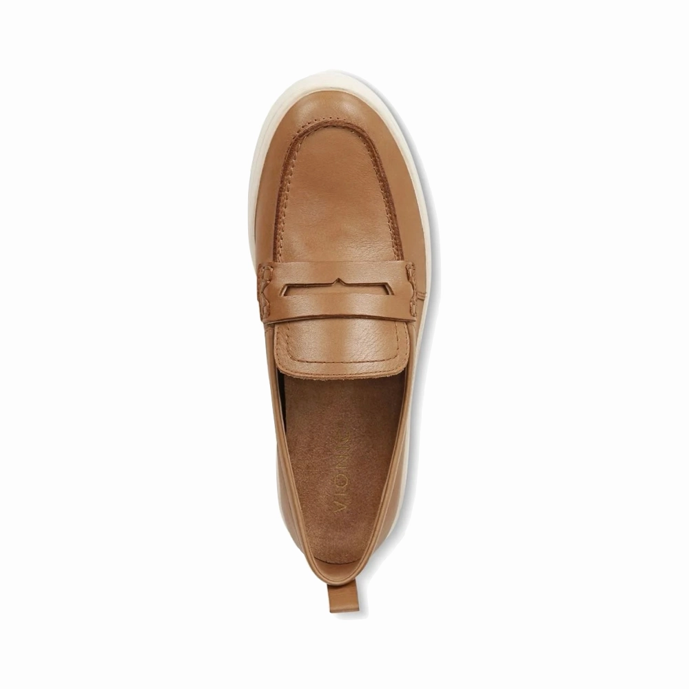 Grounded Steps Hike Meet Vionic Women's Uptown Smooth Leather Loafer in Camel