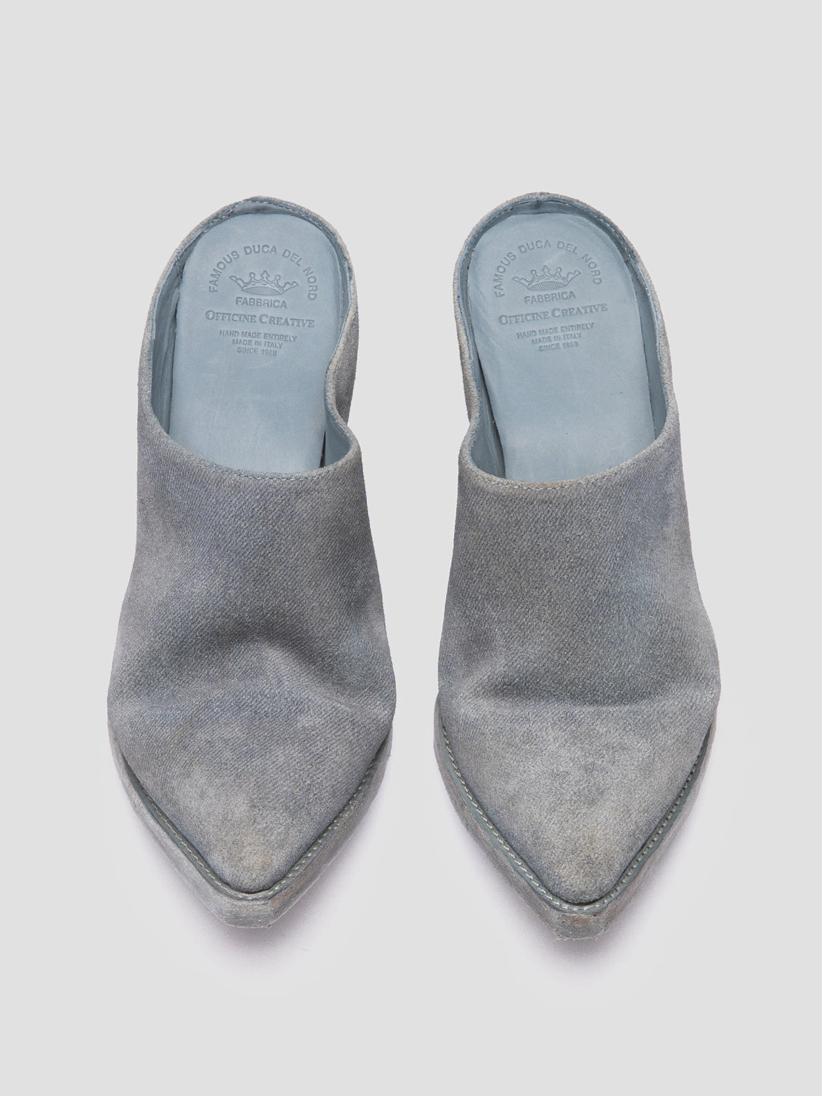 WANDA DD 101 - Blue Suede Mule Sandal Organization