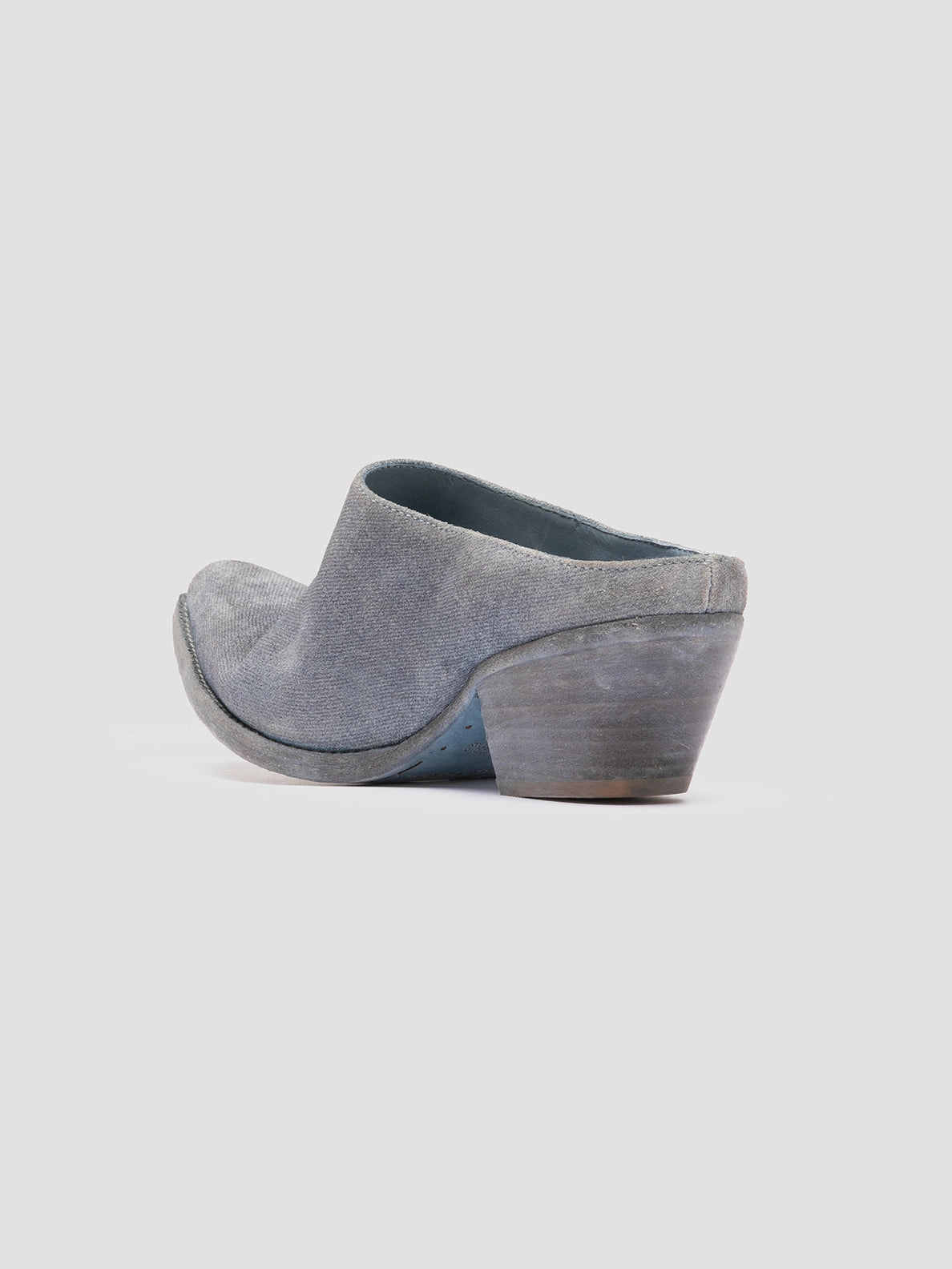 WANDA DD 101 - Blue Suede Mule Toe Thong