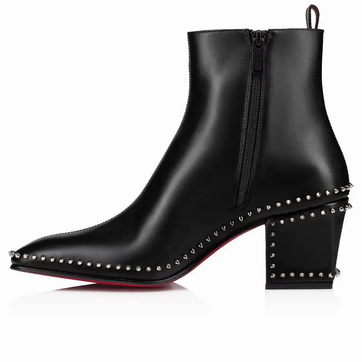 Modern Edge POX Rhine - Rhinestone High-heeled Red bottom booties for women