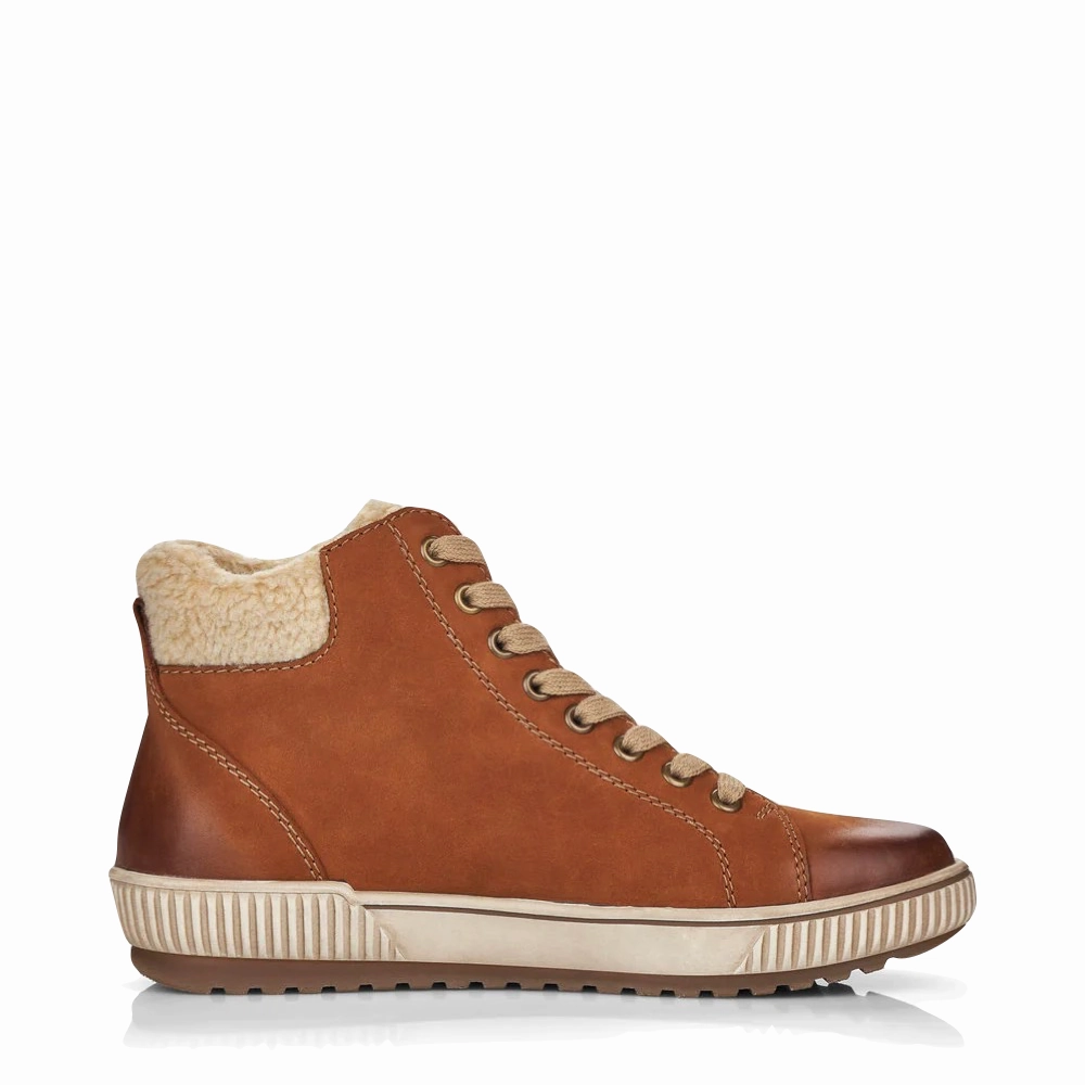 Remonte Women's Maditta 70 Waterproof Side Zip Lace Boot in Brown Energy Return Technology Comfort experience