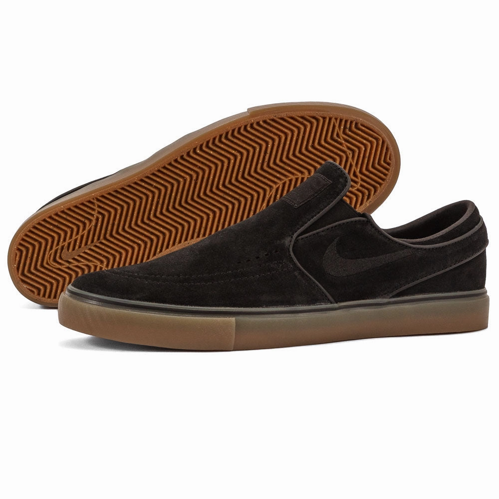 Nike SB - Janoski   Slip (Black/Black Gum) Quick Drying Synthetic Material