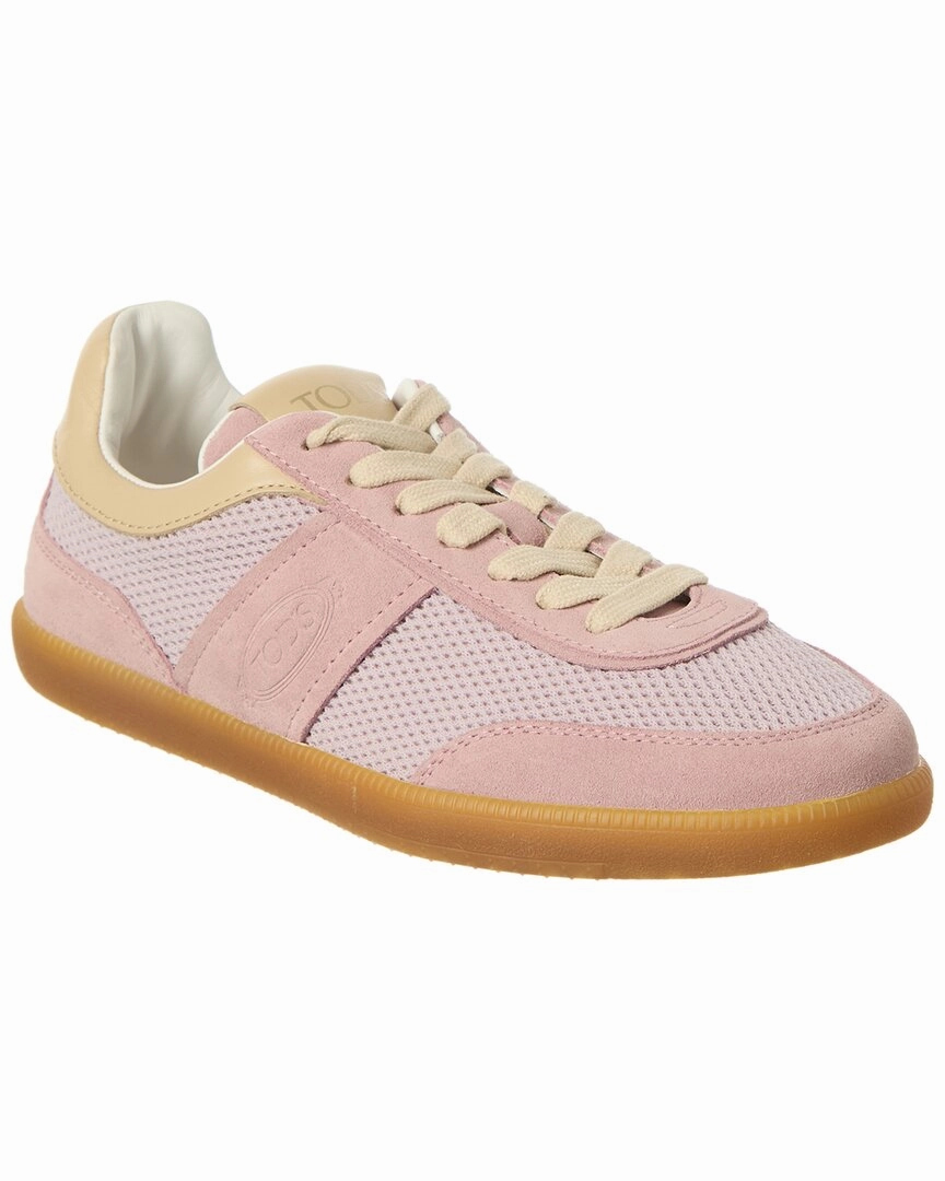 TOD??s Cassetta Suede & Mesh Sneaker Woven TPU Cage
