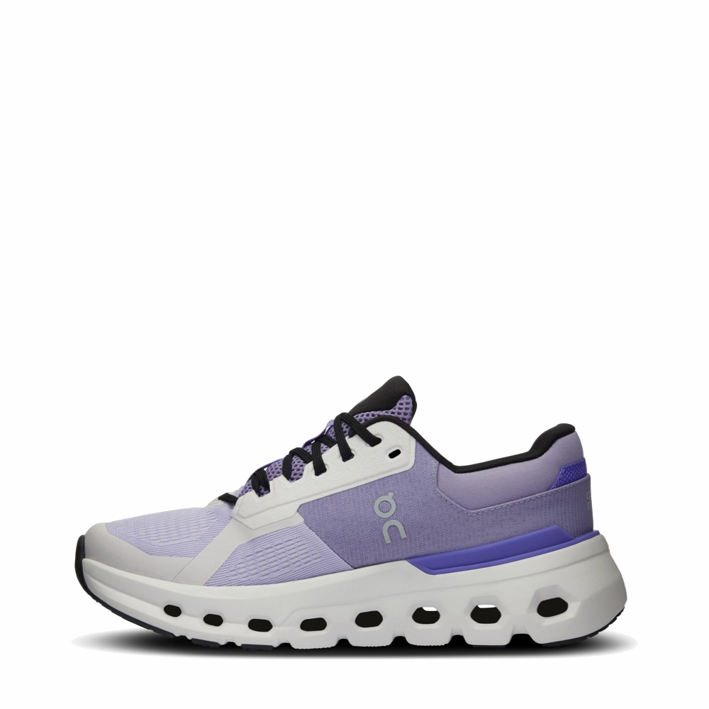 On Women's Cloudrunner 2 Sneaker in Nimbus/Blueberry Wedge Sole Casual Performance